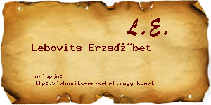 Lebovits Erzsébet névjegykártya