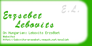 erzsebet lebovits business card